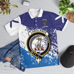 Scottish Langlands Clan Crest Scotland Polo Shirt - Tartan Plaid Polo Shirt Scottish Plaid Tartan Plaid - ScotsTee - scotstee.com