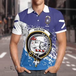 Scottish Heron Clan Crest Scotland Polo Shirt - Tartan Plaid Polo Shirt Scottish Plaid Tartan Plaid - ScotsTee - scotstee.com
