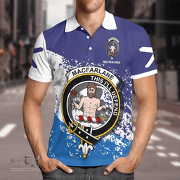 Scottish Macfarlane Clan Crest Scotland Polo Shirt - Tartan Plaid Polo Shirt Scottish Plaid Tartan Plaid - ScotsTee - scotstee.com