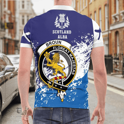 Scottish Broun Clan Crest Scotland Polo Shirt - Tartan Plaid Polo Shirt Scottish Plaid Tartan Plaid - ScotsTee - scotstee.com