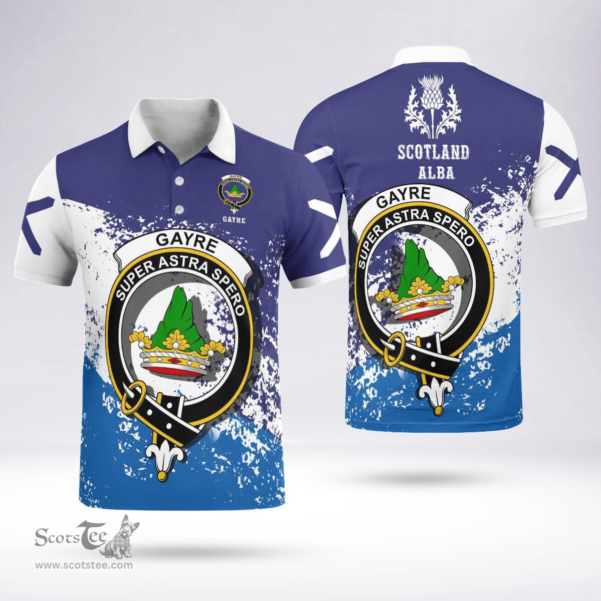 Scottish Gayre Clan Crest Scotland Polo Shirt - Tartan Plaid Polo Shirt Scottish Plaid Tartan Plaid - ScotsTee - scotstee.com