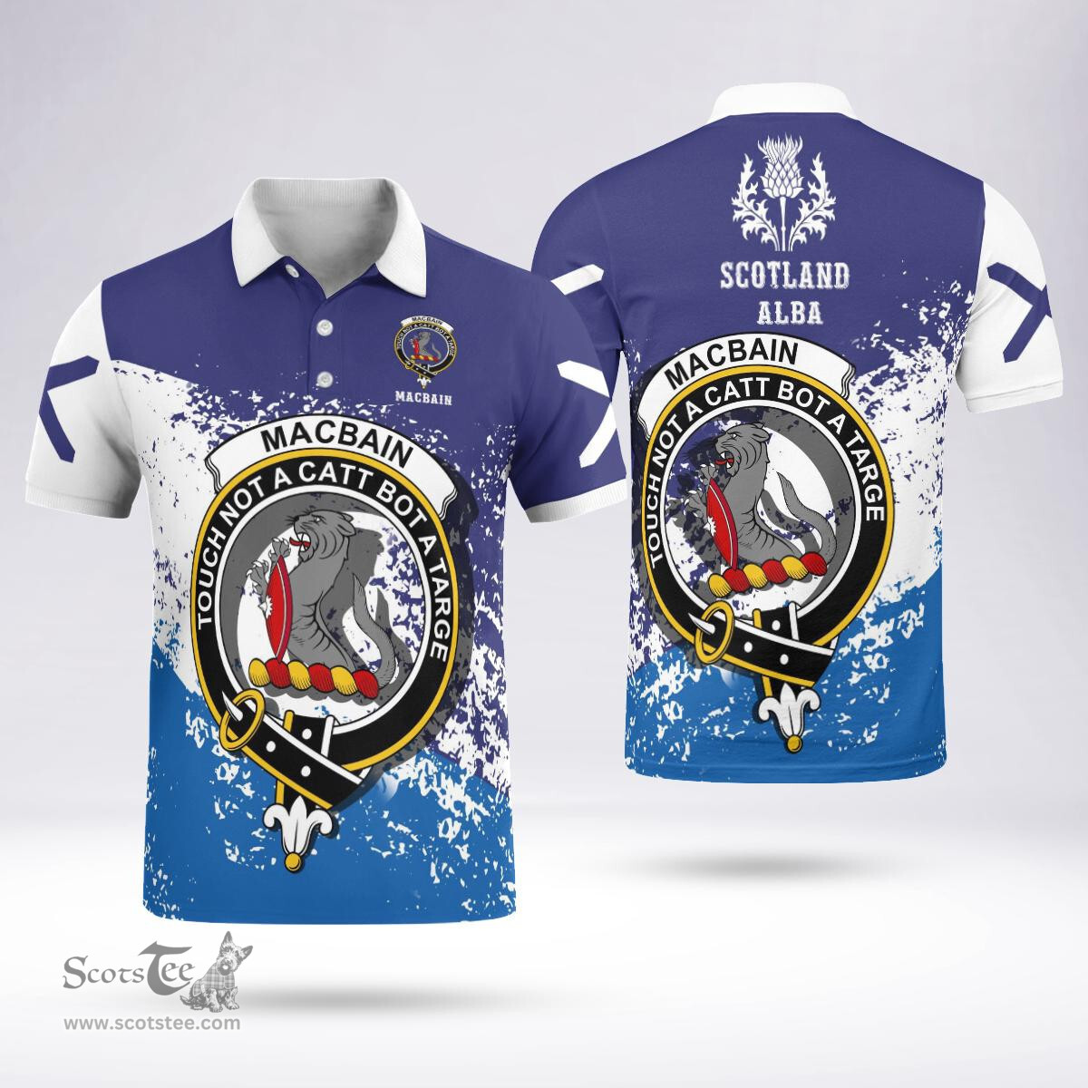 Scottish Macbain Clan Crest Scotland Polo Shirt - Tartan Plaid Polo Shirt Scottish Plaid Tartan Plaid - ScotsTee - scotstee.com