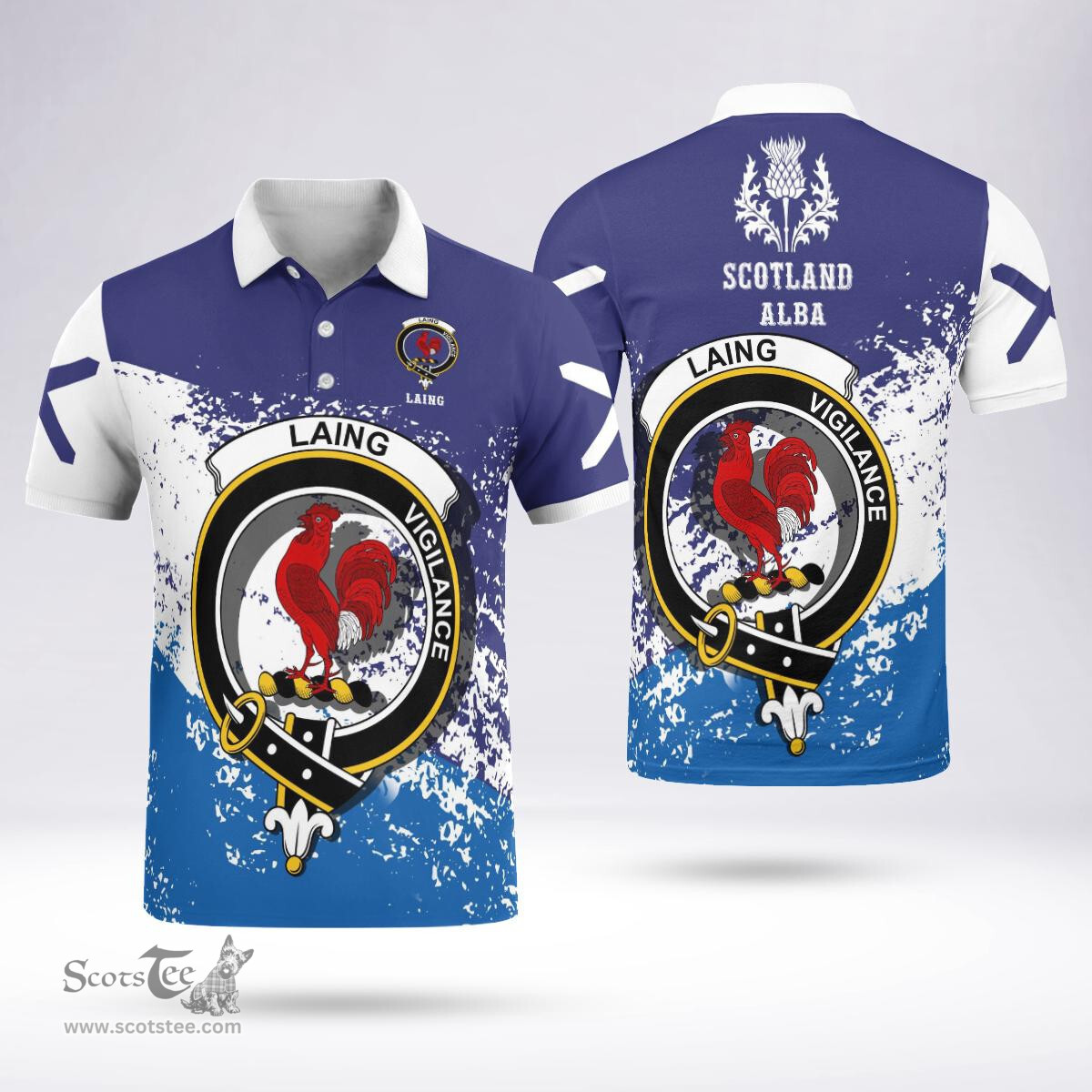 Scottish Laing Clan Crest Scotland Polo Shirt - Tartan Plaid Polo Shirt Scottish Plaid Tartan Plaid - ScotsTee - scotstee.com
