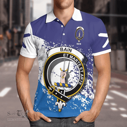 Scottish Bain Clan Crest Scotland Polo Shirt - Tartan Plaid Polo Shirt Scottish Plaid Tartan Plaid - ScotsTee - scotstee.com
