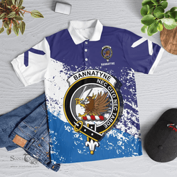 Scottish Bannatyne Clan Crest Scotland Polo Shirt - Tartan Plaid Polo Shirt Scottish Plaid Tartan Plaid - ScotsTee - scotstee.com
