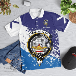 Scottish Maclachlan Clan Crest Scotland Polo Shirt - Tartan Plaid Polo Shirt Scottish Plaid Tartan Plaid - ScotsTee - scotstee.com