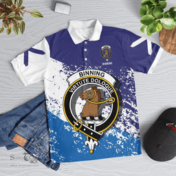 Scottish Binning Of Wallifoord Clan Crest Scotland Polo Shirt - Tartan Plaid Polo Shirt Scottish Plaid Tartan Plaid - ScotsTee - scotstee.com