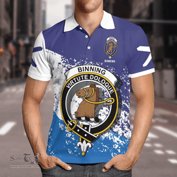 Scottish Binning Of Wallifoord Clan Crest Scotland Polo Shirt - Tartan Plaid Polo Shirt Scottish Plaid Tartan Plaid - ScotsTee - scotstee.com