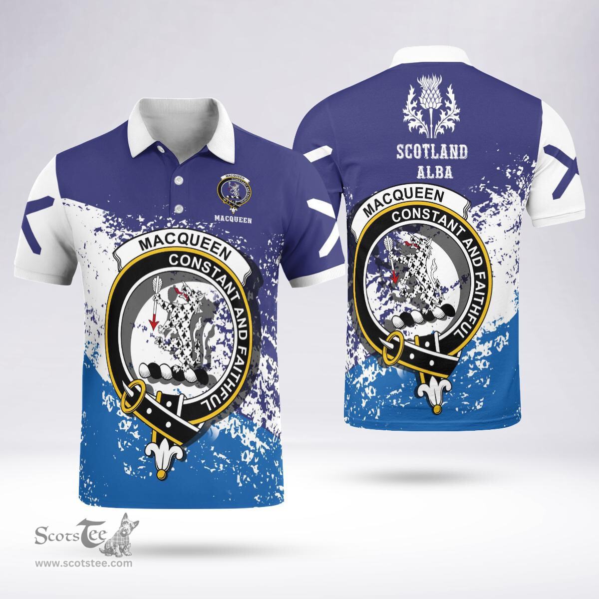 Scottish Macqueen Clan Crest Scotland Polo Shirt - Tartan Plaid Polo Shirt Scottish Plaid Tartan Plaid - ScotsTee - scotstee.com