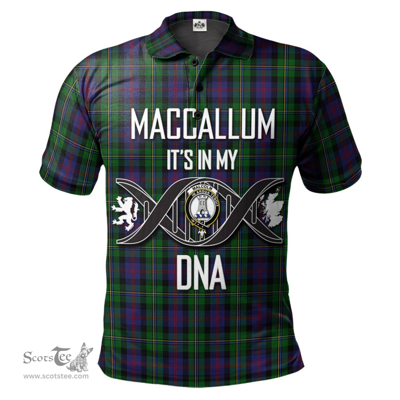 Scottish MacCallum Clan It's In My DNA - DNA In Me Crest Tartan Polo Shirt Scottish Plaid Tartan Plaid - ScotsTee - scotstee.com