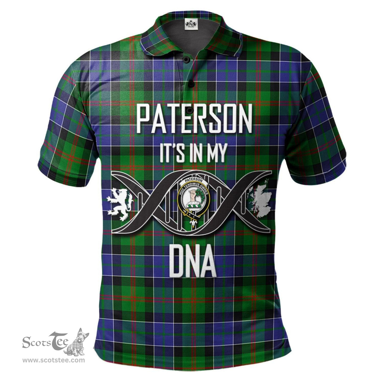 Scottish Paterson Clan It's In My DNA - DNA In Me Crest Tartan Polo Shirt Scottish Plaid Tartan Plaid - ScotsTee - scotstee.com