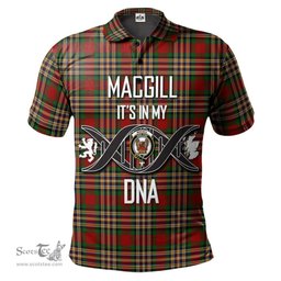 Scottish MacGill Clan It's In My DNA - DNA In Me Crest Tartan Polo Shirt Scottish Plaid Tartan Plaid - ScotsTee - scotstee.com