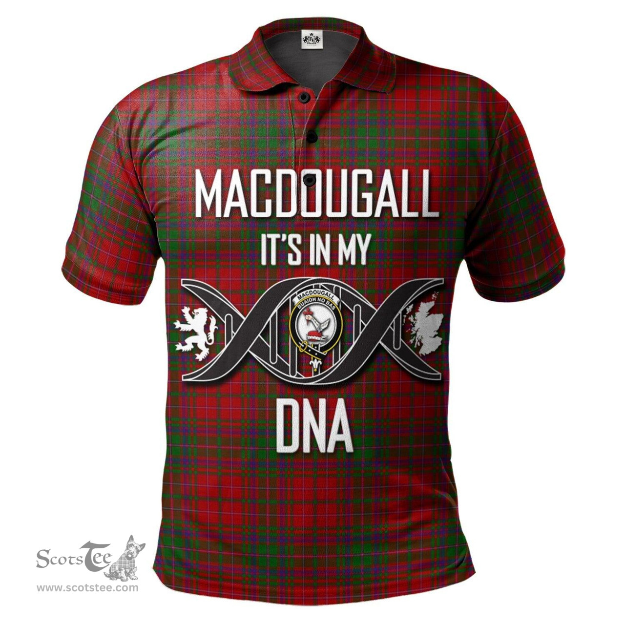 Scottish MacDougall Clan It's In My DNA - DNA In Me Crest Tartan Polo Shirt Scottish Plaid Tartan Plaid - ScotsTee - scotstee.com