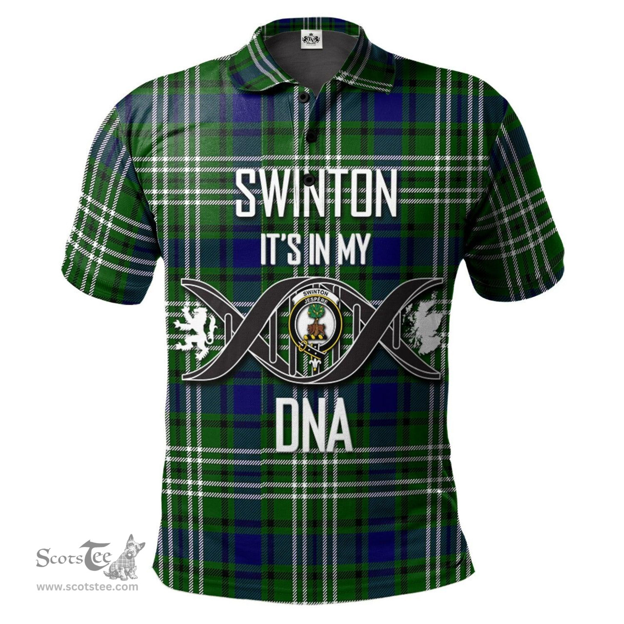 Scottish Swinton Clan It's In My DNA - DNA In Me Crest Tartan Polo Shirt Scottish Plaid Tartan Plaid - ScotsTee - scotstee.com