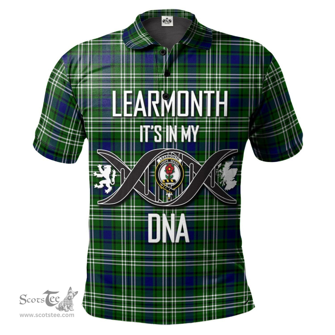 Scottish Learmonth Clan It's In My DNA - DNA In Me Crest Tartan Polo Shirt Scottish Plaid Tartan Plaid - ScotsTee - scotstee.com