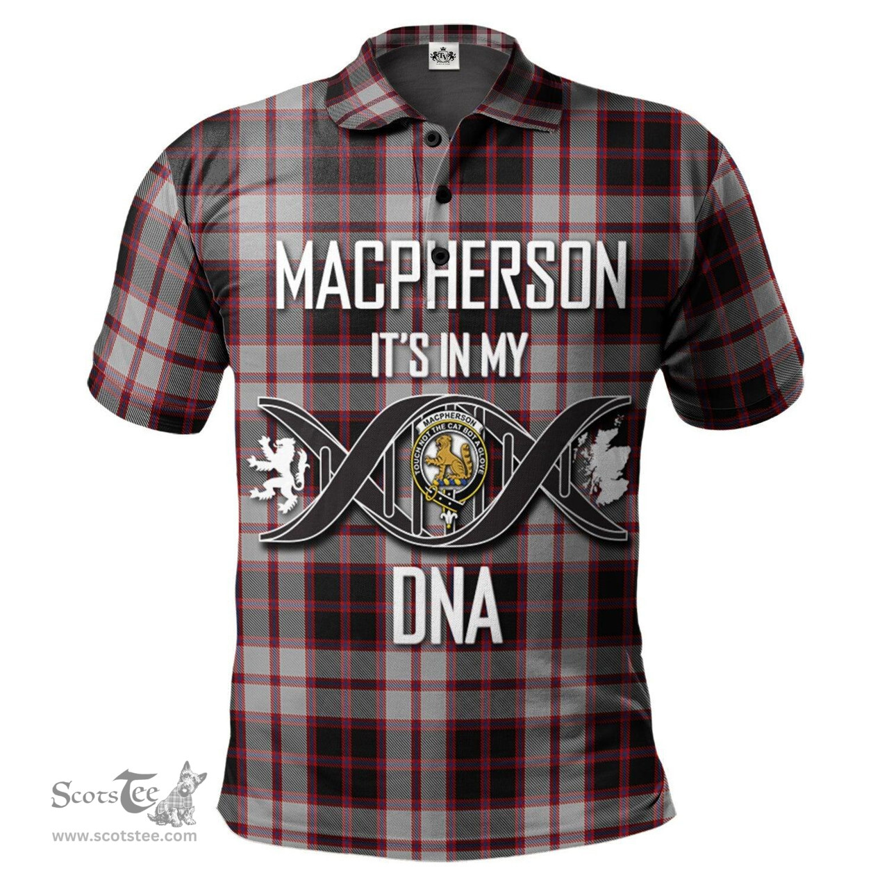 Scottish MacPherson Clan It's In My DNA - DNA In Me Crest Tartan Polo Shirt Scottish Plaid Tartan Plaid - ScotsTee - scotstee.com