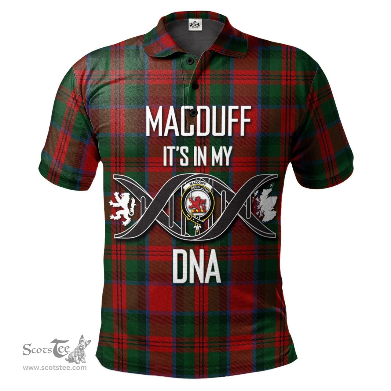 Scottish MacDuff Clan It's In My DNA - DNA In Me Crest Tartan Polo Shirt Scottish Plaid Tartan Plaid - ScotsTee - scotstee.com