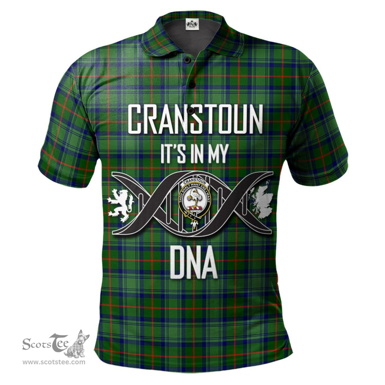 Scottish Cranstoun Clan It's In My DNA - DNA In Me Crest Tartan Polo Shirt Scottish Plaid Tartan Plaid - ScotsTee - scotstee.com