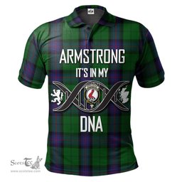 Scottish Armstrong Clan It's In My DNA - DNA In Me Crest Tartan Polo Shirt Scottish Plaid Tartan Plaid - ScotsTee - scotstee.com