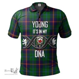 Scottish Young Clan It's In My DNA - DNA In Me Crest Tartan Polo Shirt Scottish Plaid Tartan Plaid - ScotsTee - scotstee.com