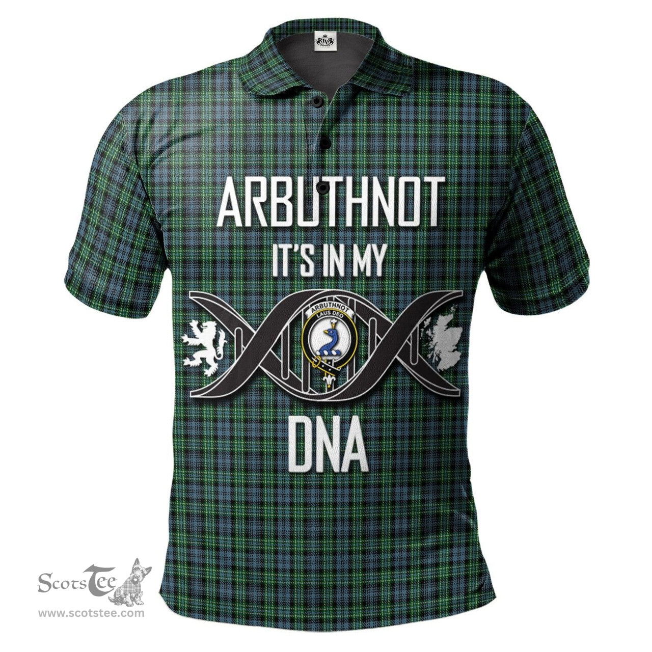 Scottish Arbuthnot Clan It's In My DNA - DNA In Me Crest Tartan Polo Shirt Scottish Plaid Tartan Plaid - ScotsTee - scotstee.com