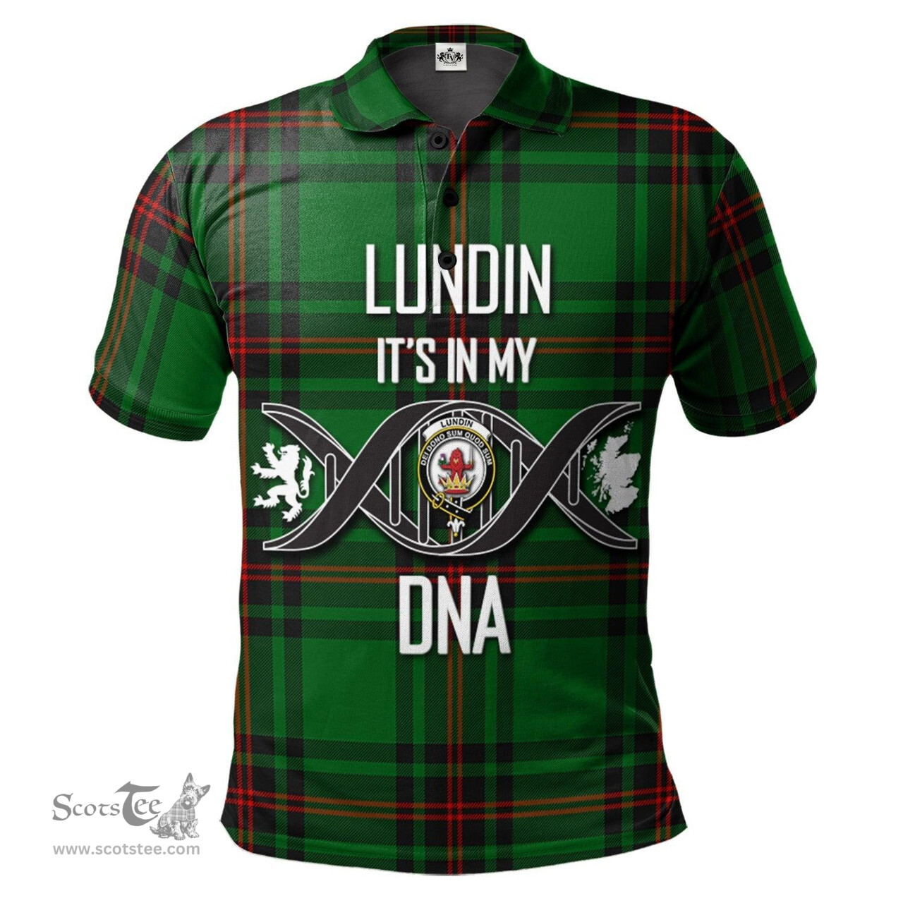 Scottish Lundin Clan It's In My DNA - DNA In Me Crest Tartan Polo Shirt Scottish Plaid Tartan Plaid - ScotsTee - scotstee.com
