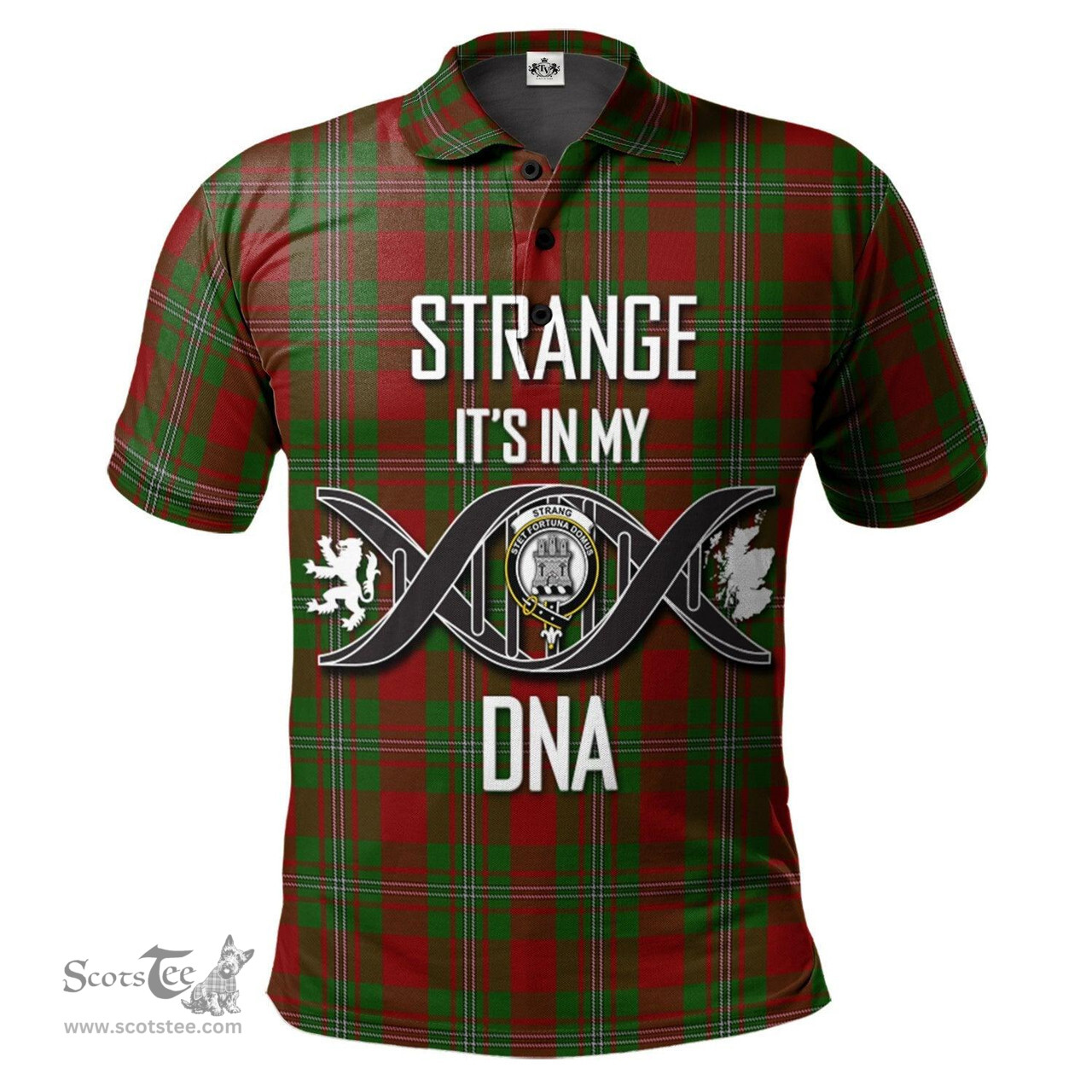 Scottish Strange Clan It's In My DNA - DNA In Me Crest Tartan Polo Shirt Scottish Plaid Tartan Plaid - ScotsTee - scotstee.com