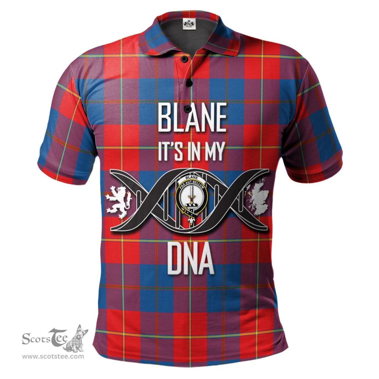 Scottish Blane Clan It's In My DNA - DNA In Me Crest Tartan Polo Shirt Scottish Plaid Tartan Plaid - ScotsTee - scotstee.com