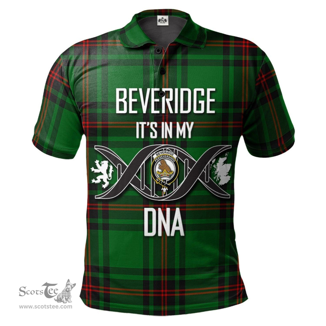 Scottish Beveridge Clan It's In My DNA - DNA In Me Crest Tartan Polo Shirt Scottish Plaid Tartan Plaid - ScotsTee - scotstee.com