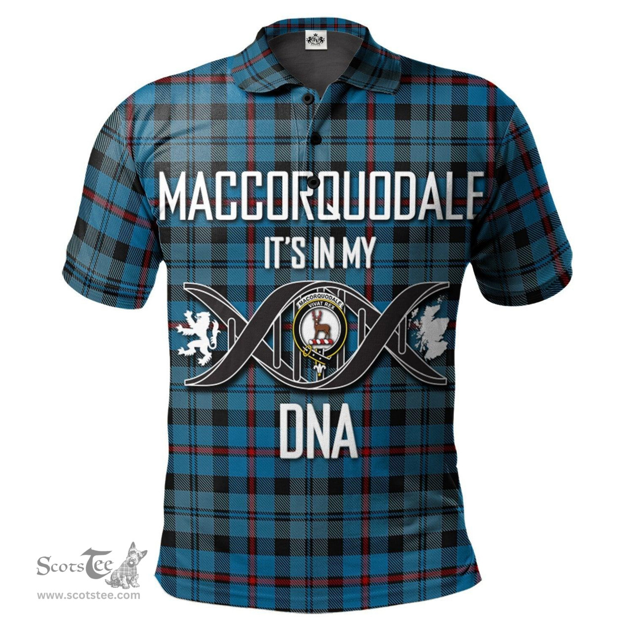 Scottish MacCorquodale Clan It's In My DNA - DNA In Me Crest Tartan Polo Shirt Scottish Plaid Tartan Plaid - ScotsTee - scotstee.com