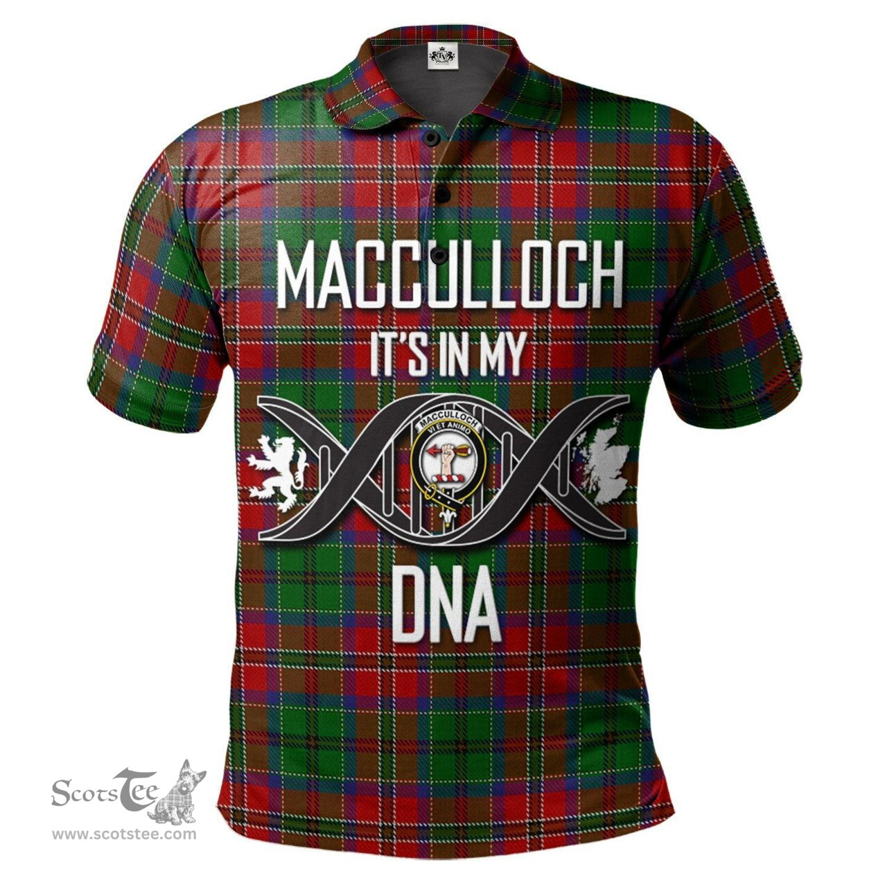 Scottish MacCulloch Clan It's In My DNA - DNA In Me Crest Tartan Polo Shirt Scottish Plaid Tartan Plaid - ScotsTee - scotstee.com