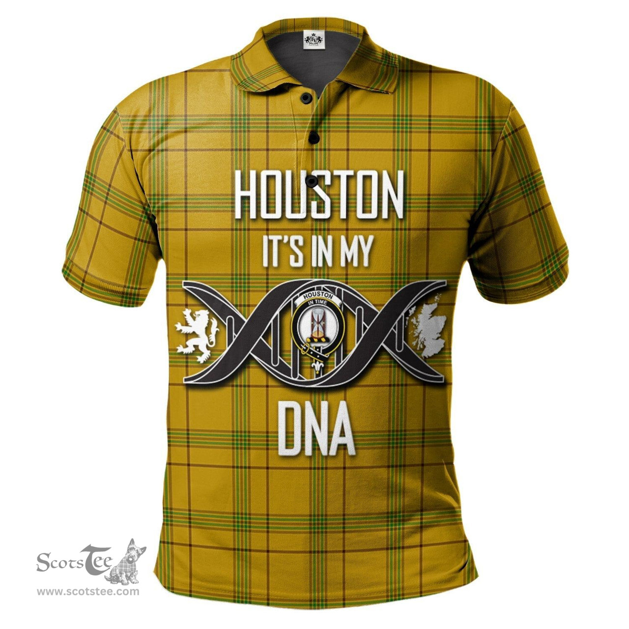 Scottish Houston Clan It's In My DNA - DNA In Me Crest Tartan Polo Shirt Scottish Plaid Tartan Plaid - ScotsTee - scotstee.com