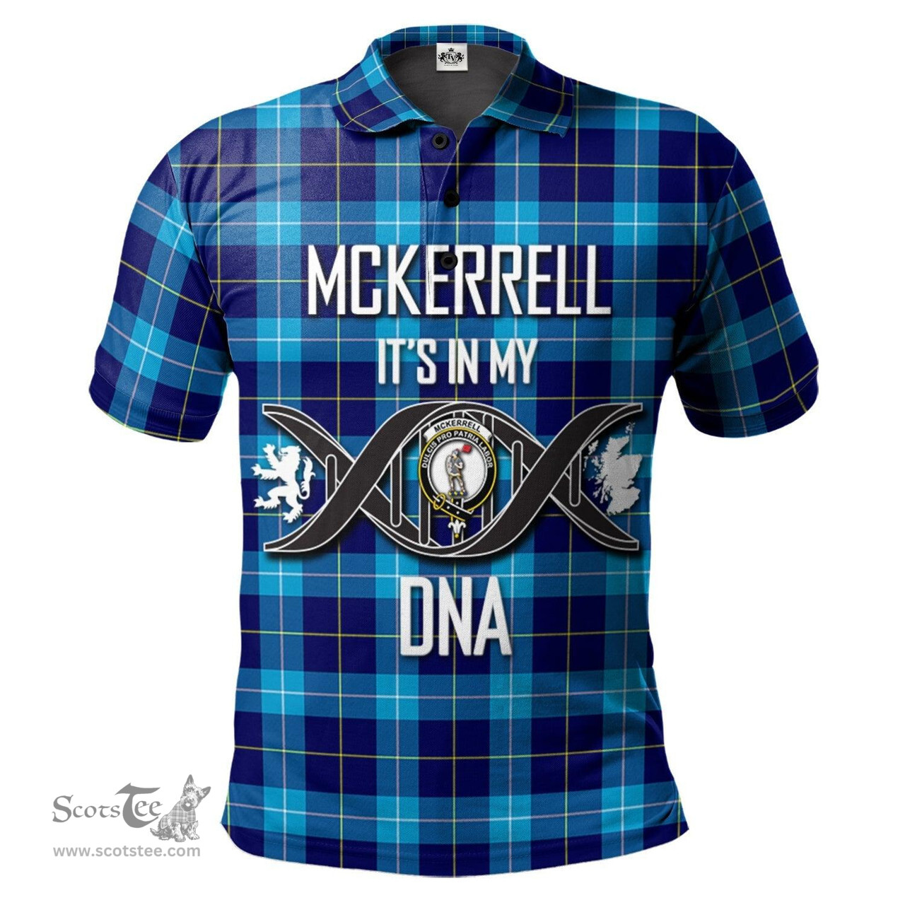 Scottish McKerrell Clan It's In My DNA - DNA In Me Crest Tartan Polo Shirt Scottish Plaid Tartan Plaid - ScotsTee - scotstee.com