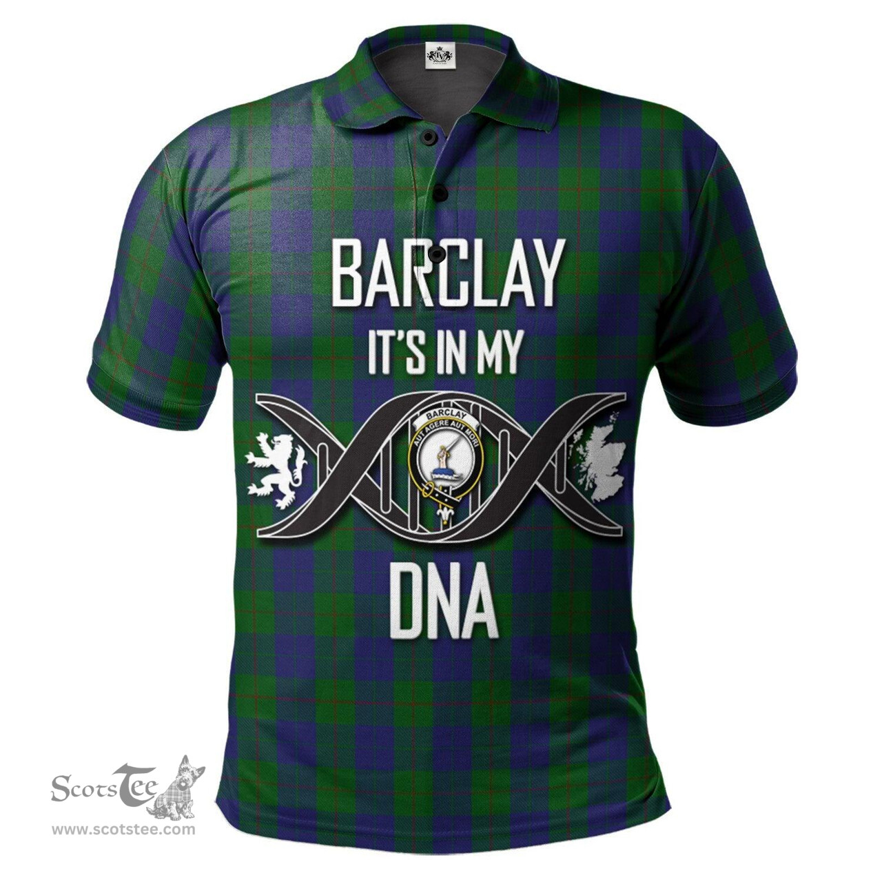 Scottish Barclay Clan It's In My DNA - DNA In Me Crest Tartan Polo Shirt Scottish Plaid Tartan Plaid - ScotsTee - scotstee.com