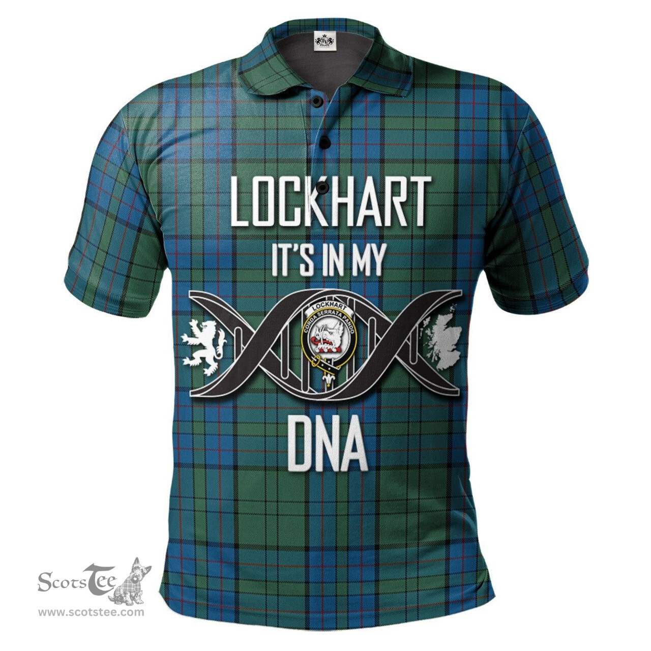 Scottish Lockhart Clan It's In My DNA - DNA In Me Crest Tartan Polo Shirt Scottish Plaid Tartan Plaid - ScotsTee - scotstee.com