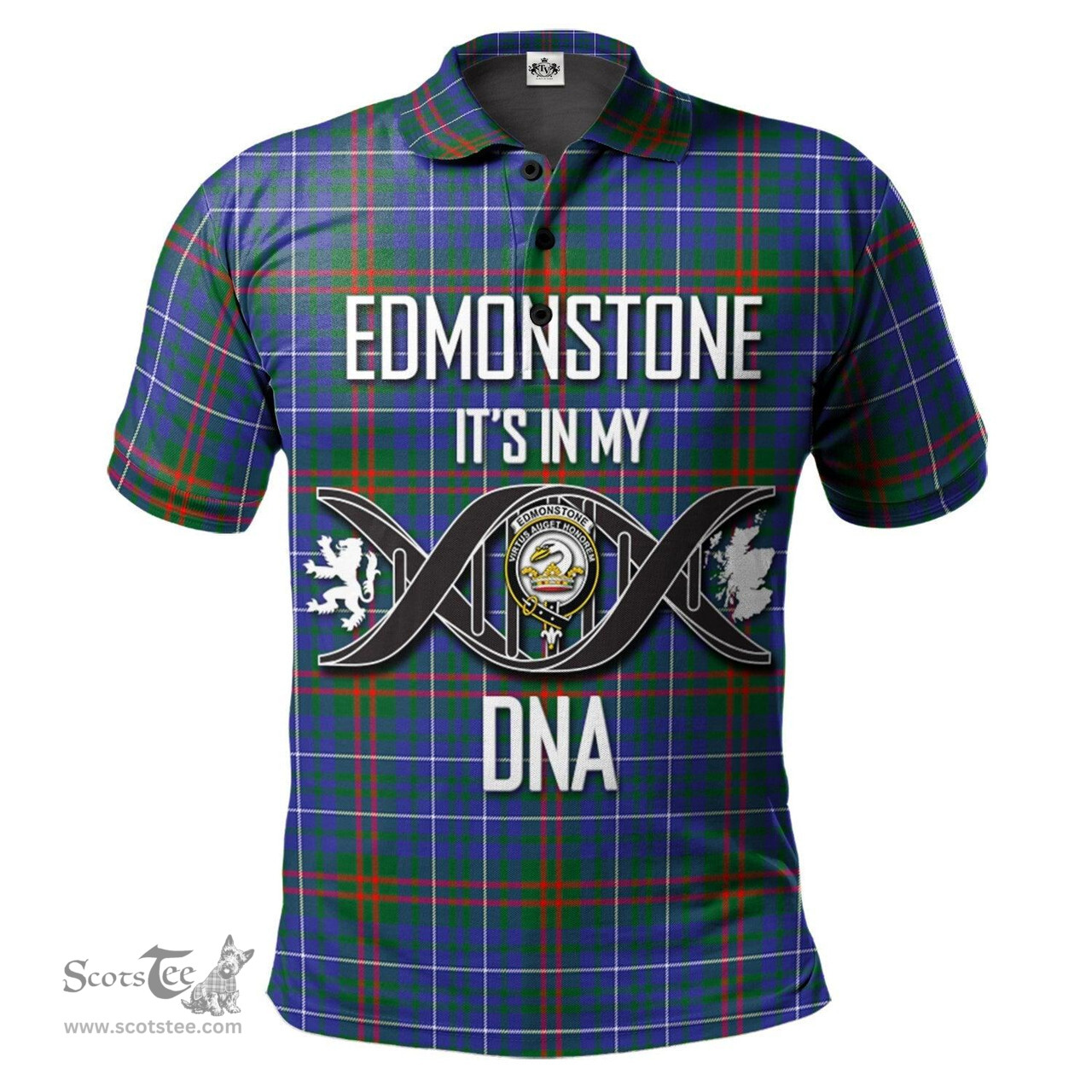 Scottish Edmonstone Clan It's In My DNA - DNA In Me Crest Tartan Polo Shirt Scottish Plaid Tartan Plaid - ScotsTee - scotstee.com