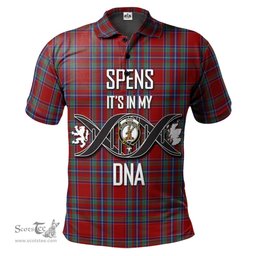 Scottish Spens Clan It's In My DNA - DNA In Me Crest Tartan Polo Shirt Scottish Plaid Tartan Plaid - ScotsTee - scotstee.com