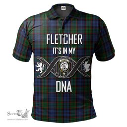 Scottish Fletcher Clan It's In My DNA - DNA In Me Crest Tartan Polo Shirt Scottish Plaid Tartan Plaid - ScotsTee - scotstee.com