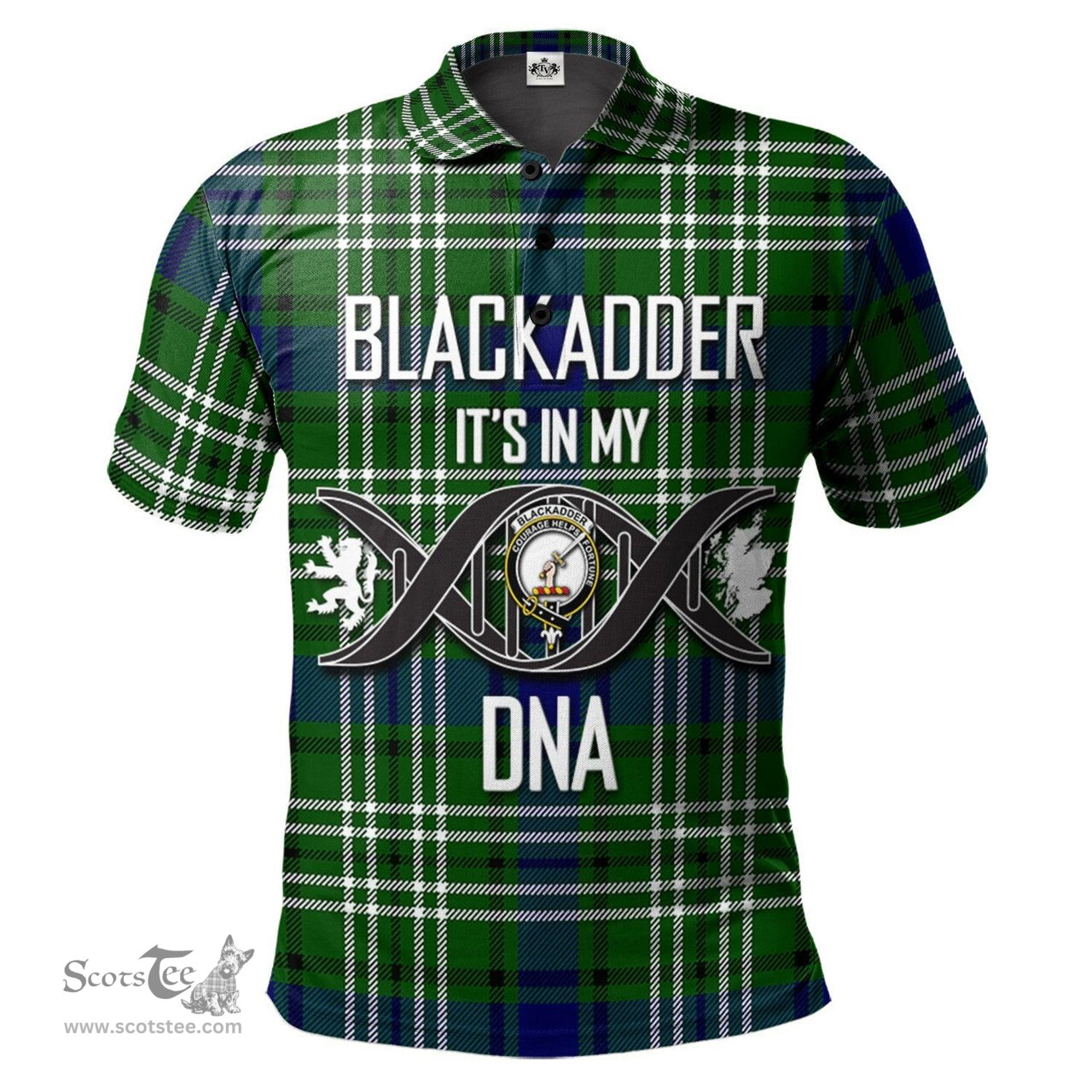Scottish Blackadder Clan It's In My DNA - DNA In Me Crest Tartan Polo Shirt Scottish Plaid Tartan Plaid - ScotsTee - scotstee.com