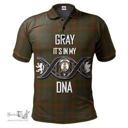 Scottish Gray Clan It's In My DNA - DNA In Me Crest Tartan Polo Shirt Scottish Plaid Tartan Plaid - ScotsTee - scotstee.com