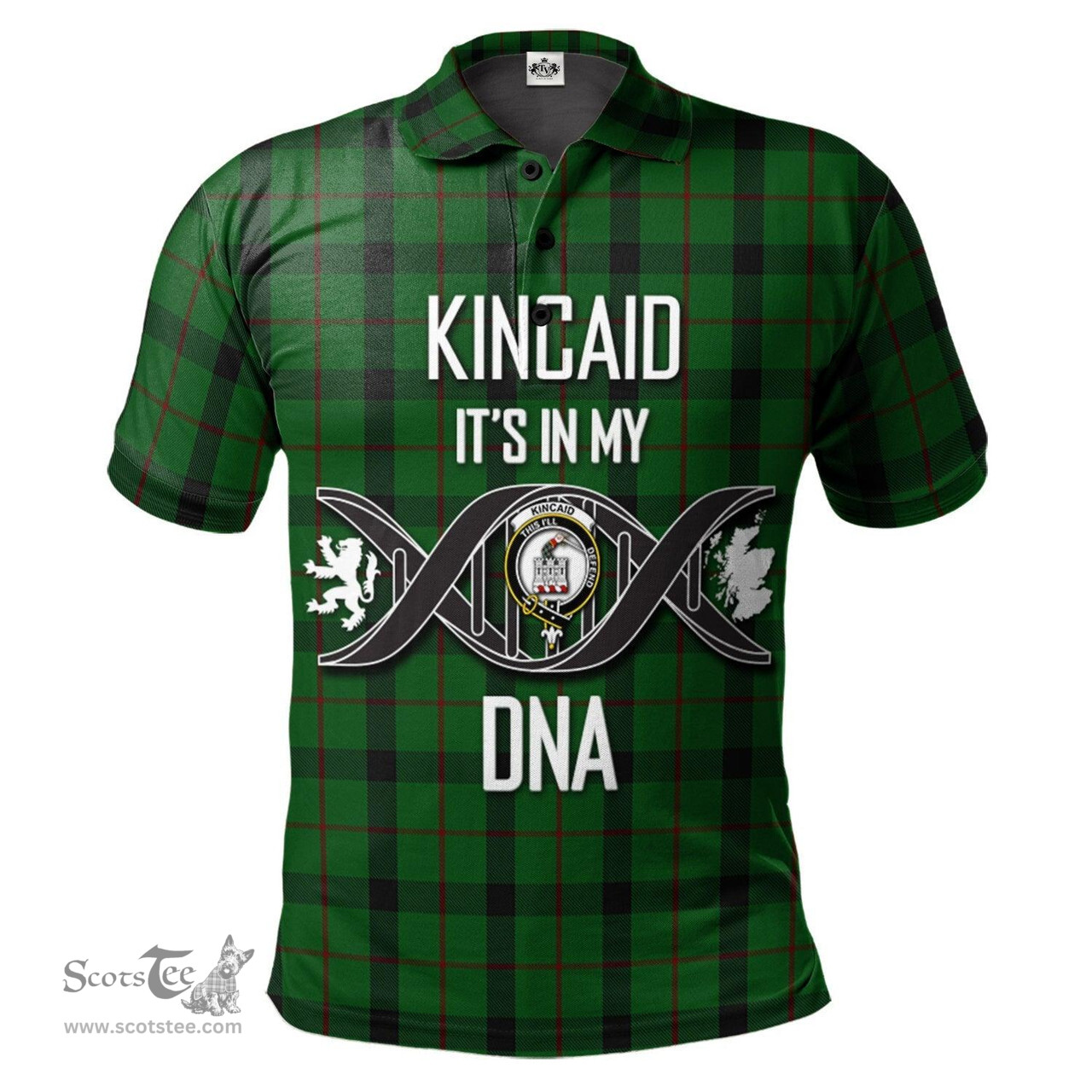 Scottish Kincaid Clan It's In My DNA - DNA In Me Crest Tartan Polo Shirt Scottish Plaid Tartan Plaid - ScotsTee - scotstee.com