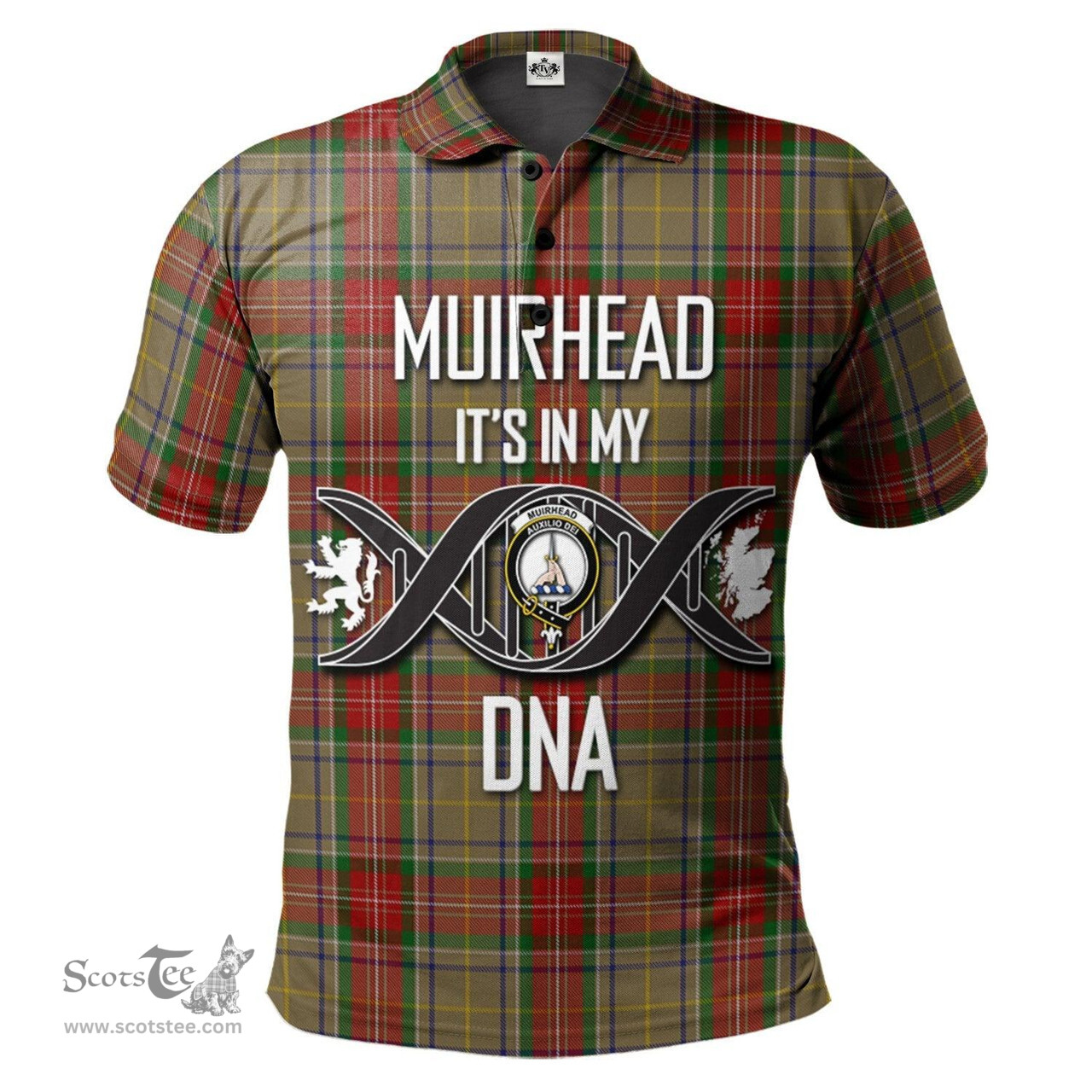 Scottish Muirhead Old Clan It's In My DNA - DNA In Me Crest Tartan Polo Shirt Scottish Plaid Tartan Plaid - ScotsTee - scotstee.com