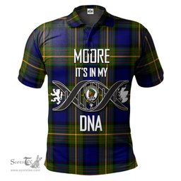 Scottish Moore Clan It's In My DNA - DNA In Me Crest Tartan Polo Shirt Scottish Plaid Tartan Plaid - ScotsTee - scotstee.com