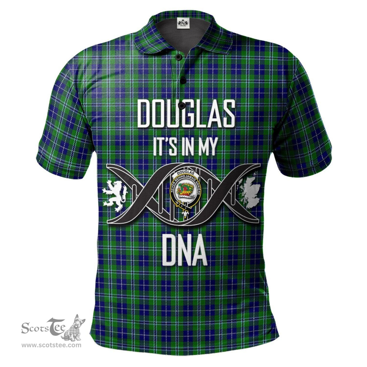 Scottish Douglas Clan It's In My DNA - DNA In Me Crest Tartan Polo Shirt Scottish Plaid Tartan Plaid - ScotsTee - scotstee.com