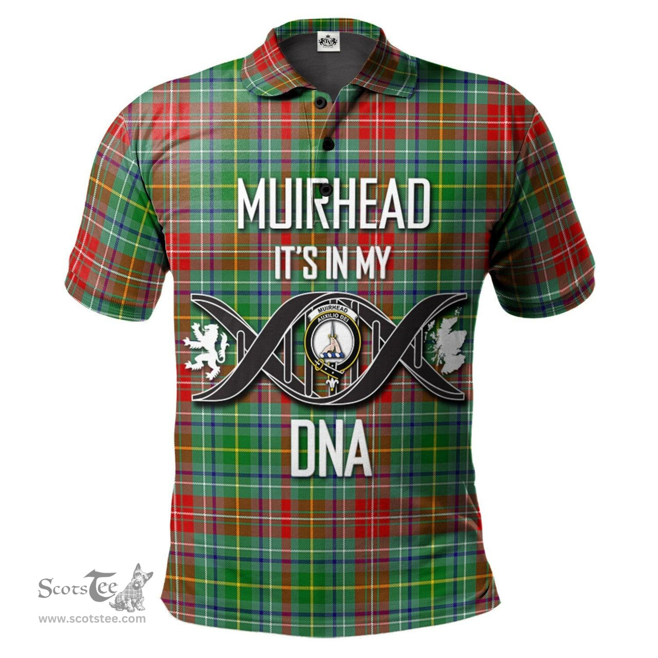 Scottish Muirhead Clan It's In My DNA - DNA In Me Crest Tartan Polo Shirt Scottish Plaid Tartan Plaid - ScotsTee - scotstee.com