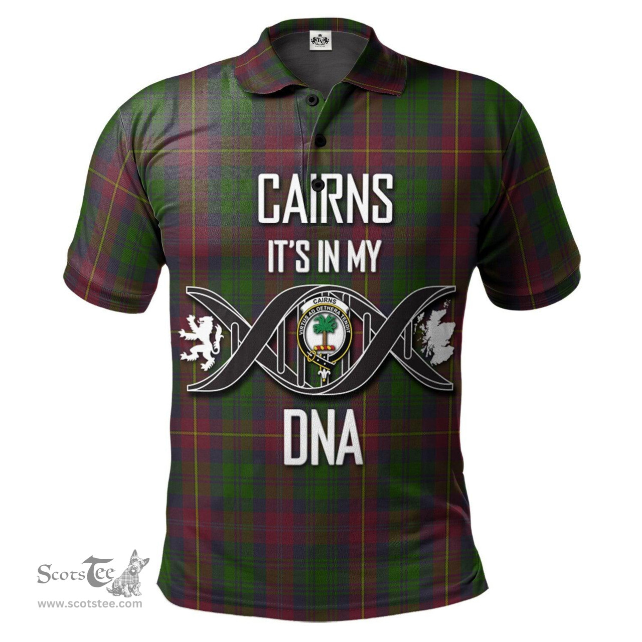 Scottish Cairns Clan It's In My DNA - DNA In Me Crest Tartan Polo Shirt Scottish Plaid Tartan Plaid - ScotsTee - scotstee.com