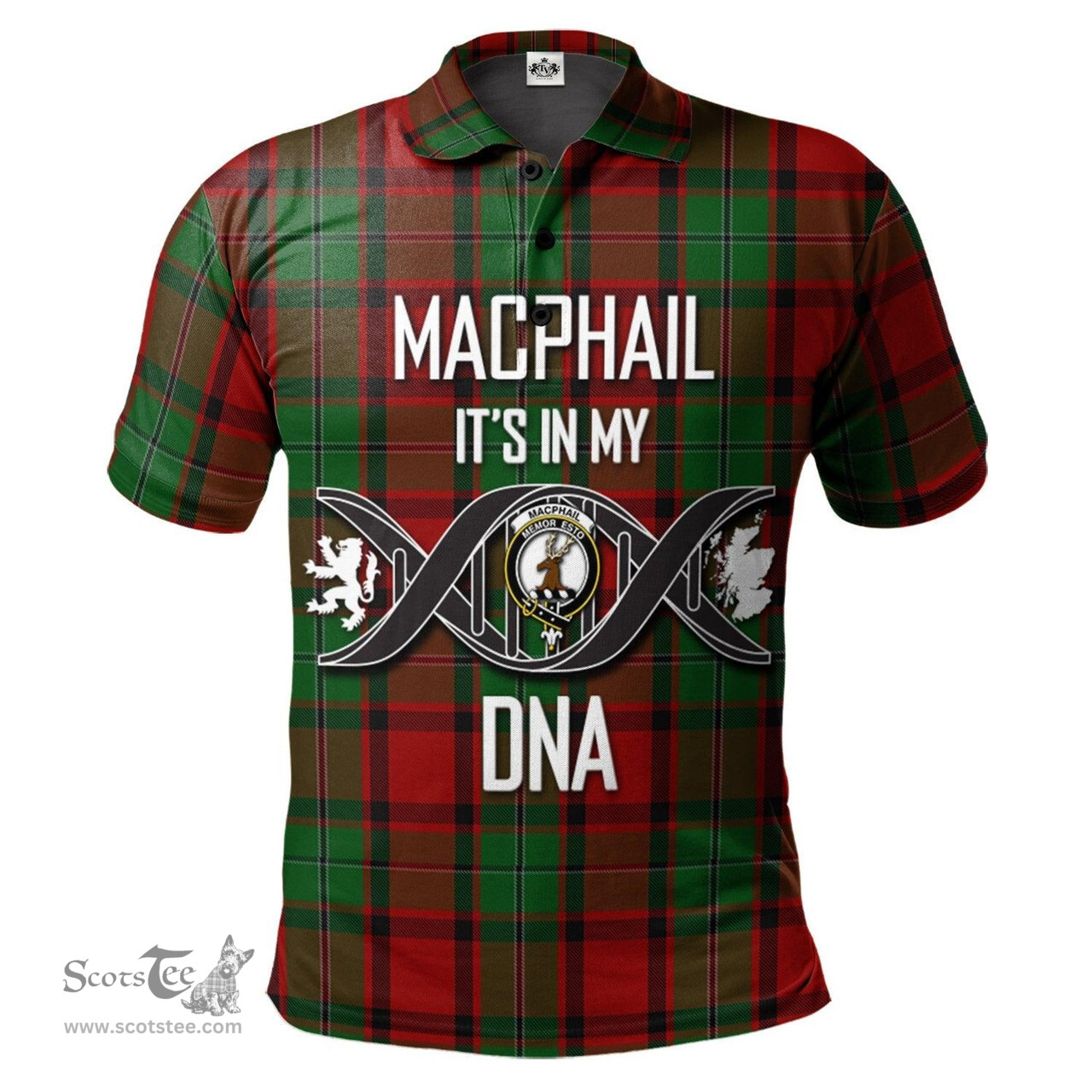 Scottish MacPhail Clan It's In My DNA - DNA In Me Crest Tartan Polo Shirt Scottish Plaid Tartan Plaid - ScotsTee - scotstee.com