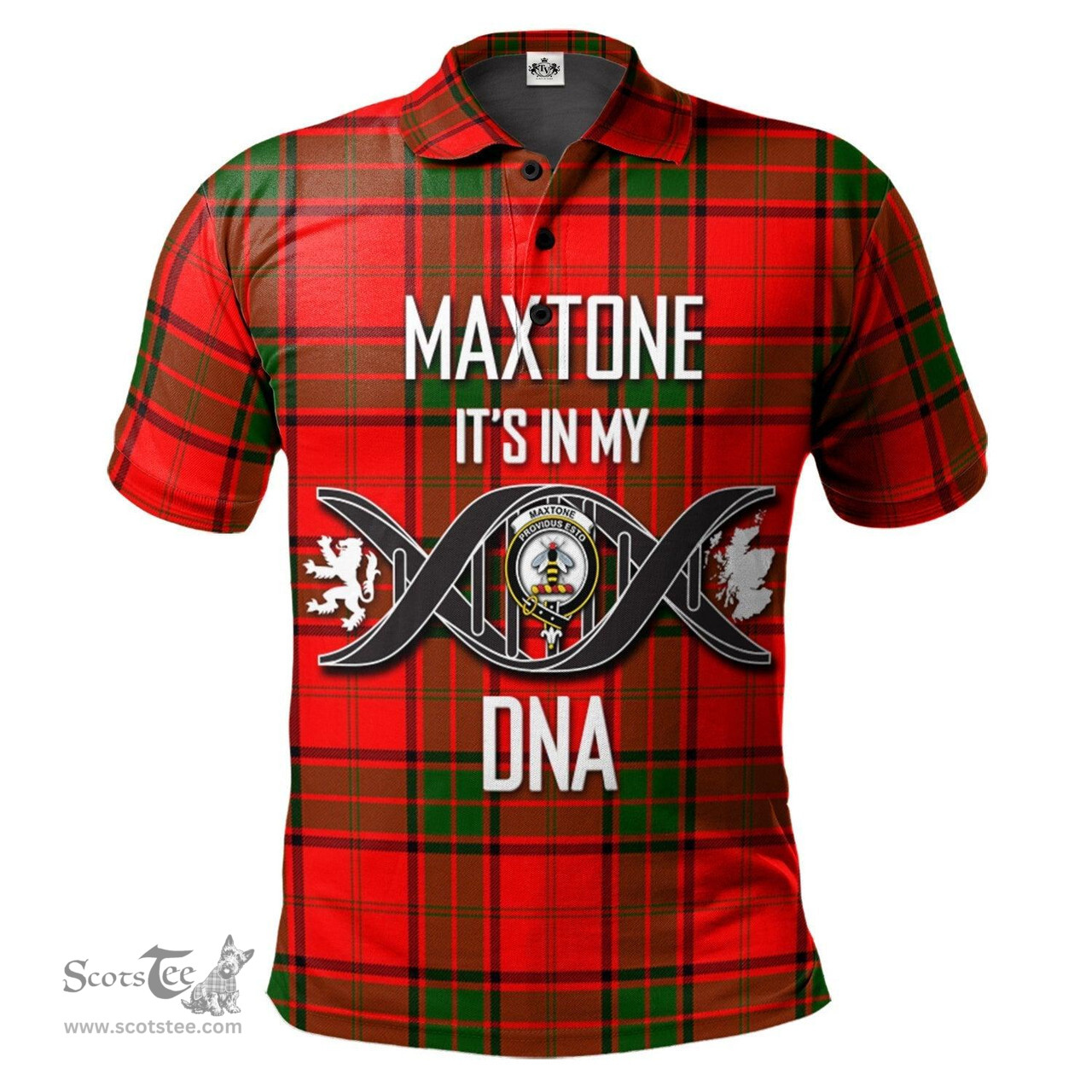 Scottish Maxtone Clan It's In My DNA - DNA In Me Crest Tartan Polo Shirt Scottish Plaid Tartan Plaid - ScotsTee - scotstee.com