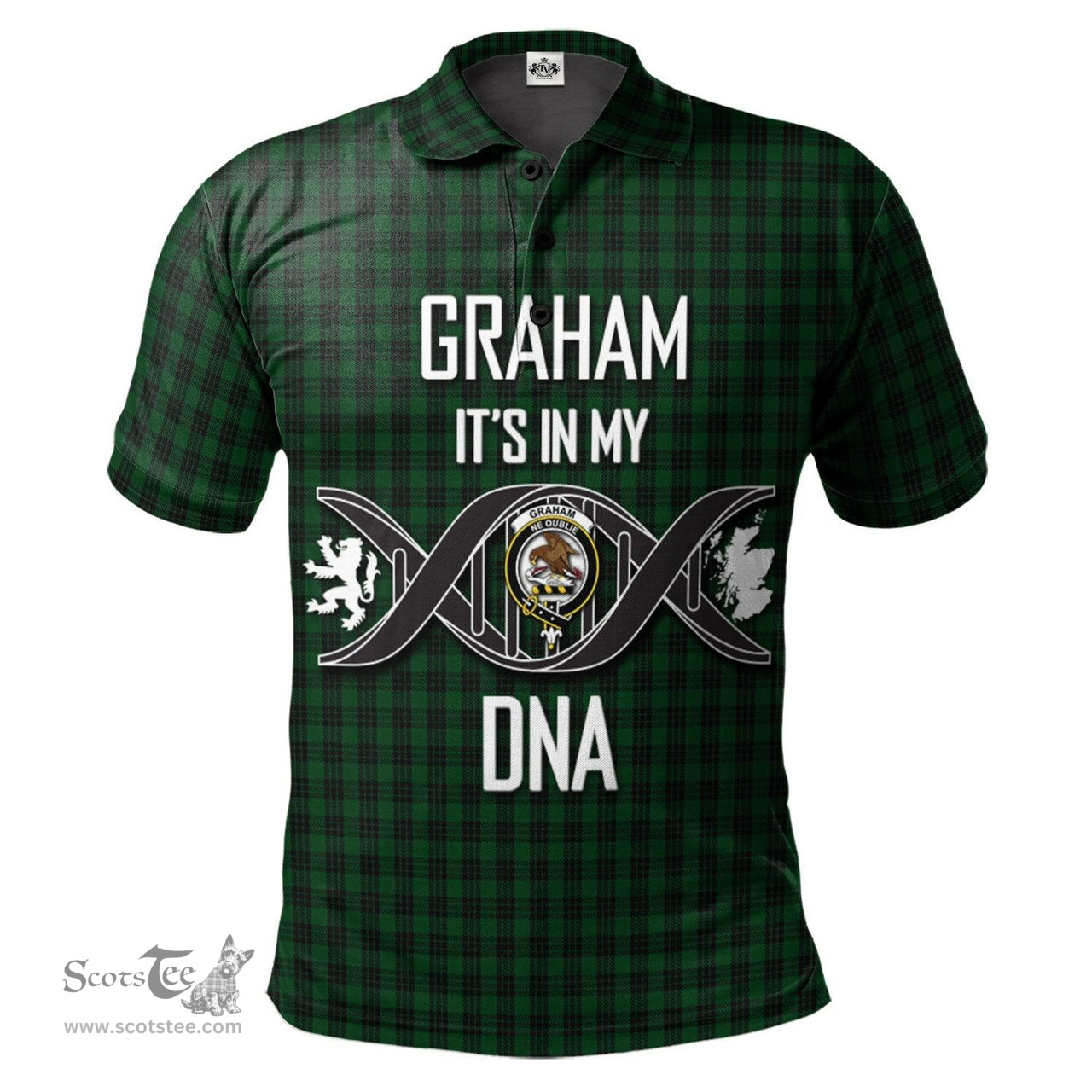 Scottish Graham Clan It's In My DNA - DNA In Me Crest Tartan Polo Shirt Scottish Plaid Tartan Plaid - ScotsTee - scotstee.com