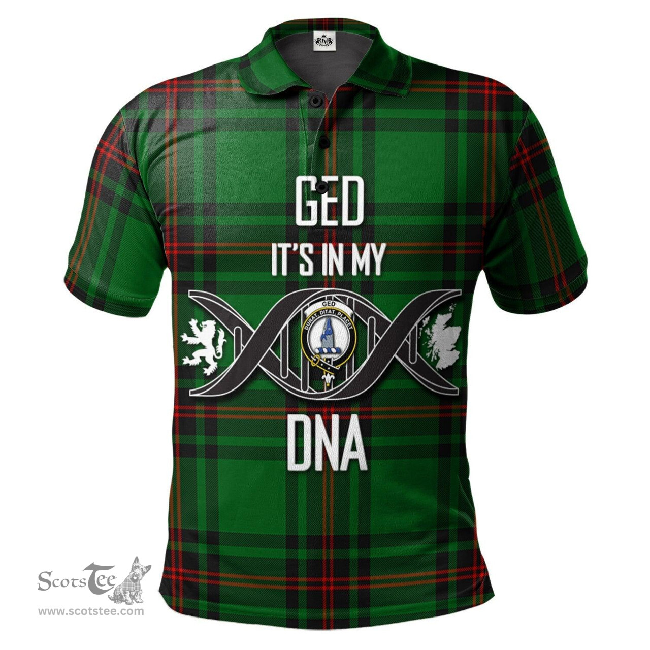 Scottish Ged Clan It's In My DNA - DNA In Me Crest Tartan Polo Shirt Scottish Plaid Tartan Plaid - ScotsTee - scotstee.com